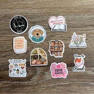 Bookish Vinyl Stickers, Set of 10
